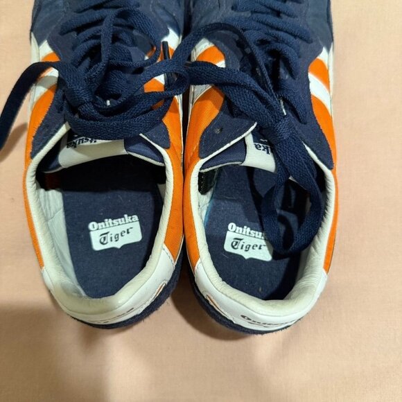 Onitsuka Tiger Unisex Serrano Peacoat White Orange Sneakers Size 6.5 - Picture 6 of 9